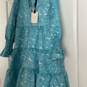 Pomander Place Kenzo Dress Blue Daisy Size Sm
